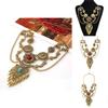 Ethnic Vintage Alloy Necklace With Geometric Pendant And Water Wave Chain For Women