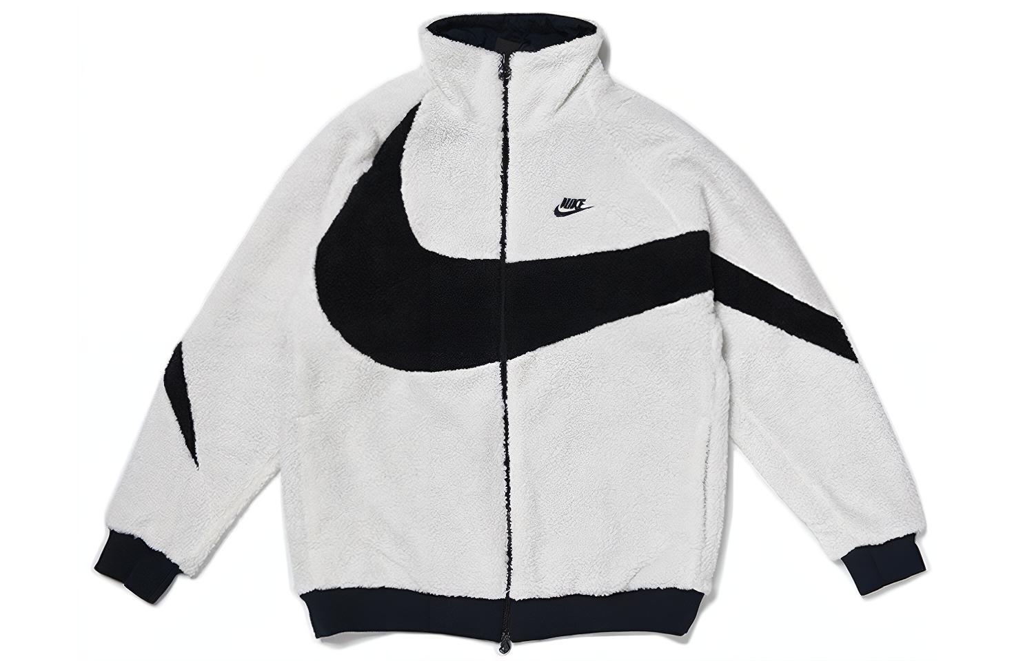 Nike Big Swoosh Reversible Boa Jacket Asia Sizing White Black BQ6546-114 M