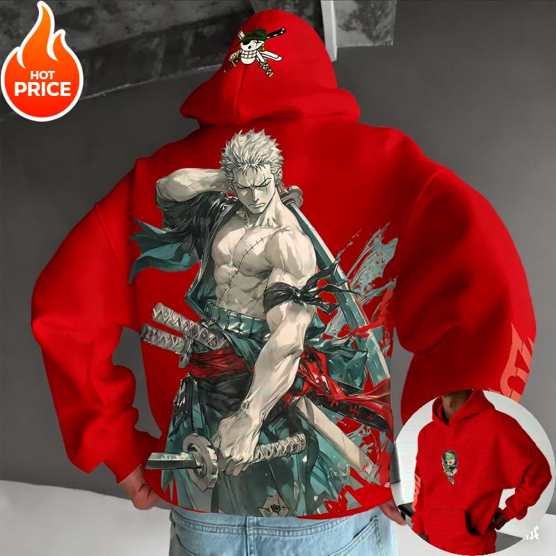 One Piece Zoro Anime Harajuku Streetwear Autumn Men Vintage Hoodie Winter Women Oversized Hooded Sweatshirt Long Sleeve Top Y2k