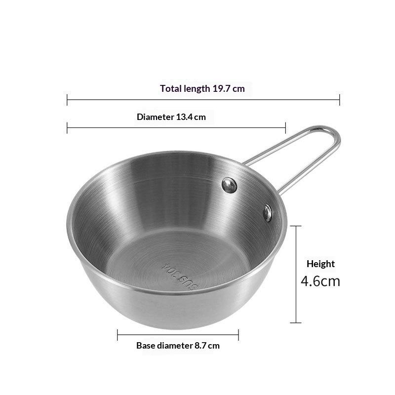 304Stainless Steel Household Korean Cuisine Bowl With Handle Rice Wine Bowls Sauce Seasoning Dish Food Serving Kitchen Tableware