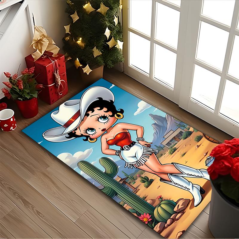 1pc Betty Boop Carpet for Room Floor Mat, Comfortable Office Chair Printed Area Rug, Beautiful Hotel Rug