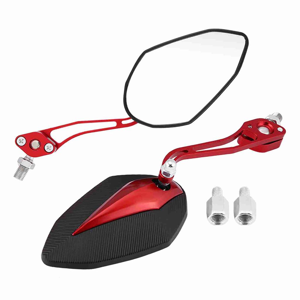 Pair 8mm 10mm Universal Motorbike Scooter Motorcycle Rearview Mirror Rear View Side Mirrors Red