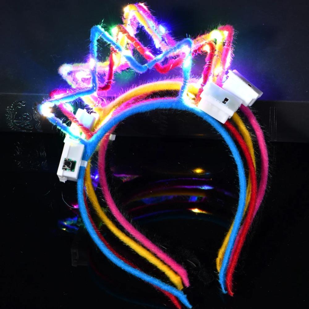 10/20/30pcs Girl Women Led Glow Cat Bunny Ear Hairband Light Up Flash Headband Glow In the Dark Birthday Wedding Party Supply
