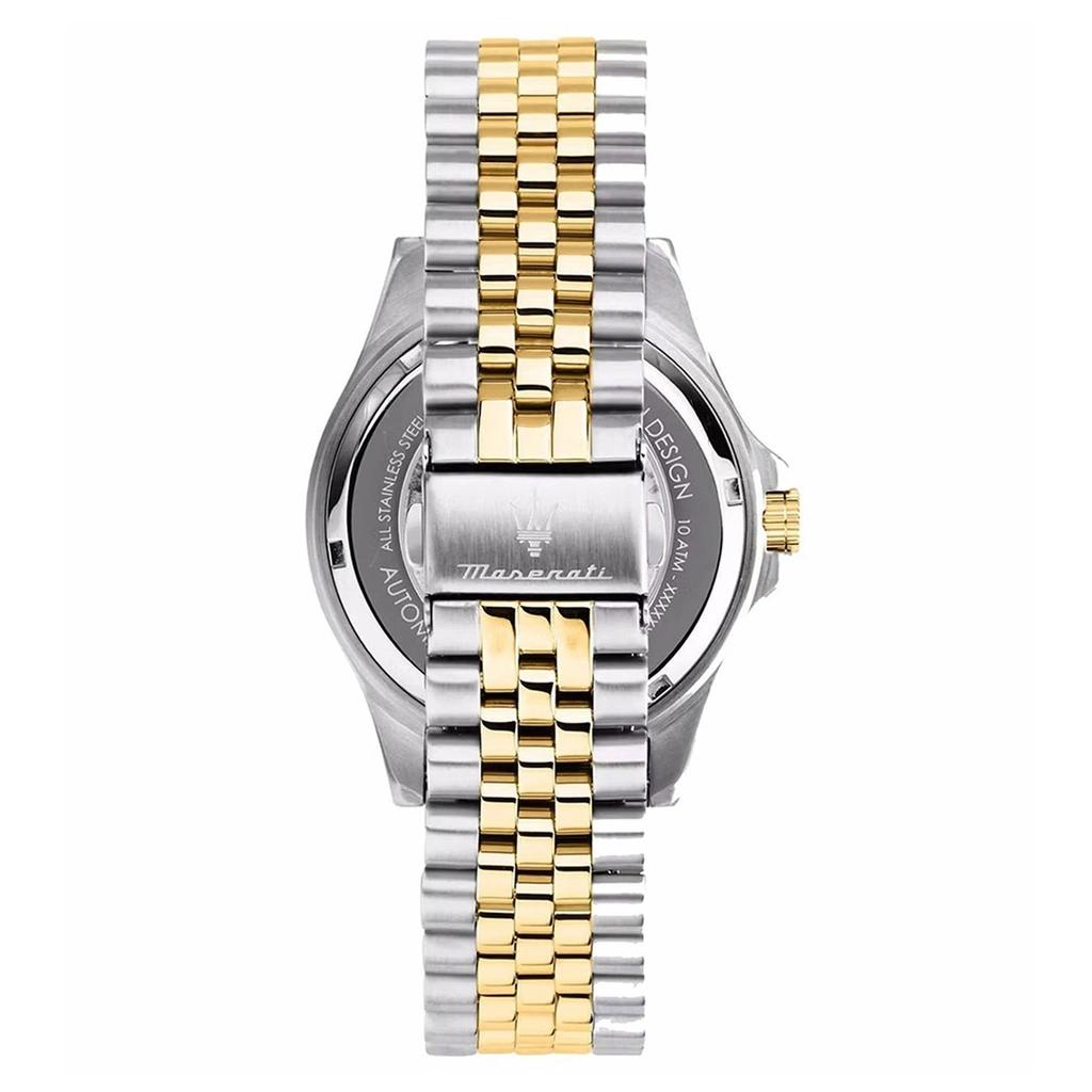 Maserati Sfida Two Tone Stainless Steel Skeleton Black Sunray Dial Automatic R8823140010 100M Men's Watch