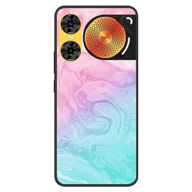 For ZTE Nubia Music 2 Case 2025 Soft Black Silicone Bumper Butterfly Painted Phone Cover for Nubia Music2 Cases Fundas Capa