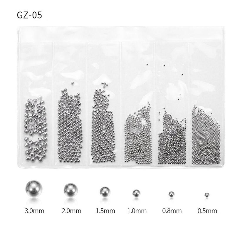 

Нейл-арт стальной шарик икра 6 сеток золотые и серебряные бусины украшения для нейл-арта аксессуары для нейл-арта