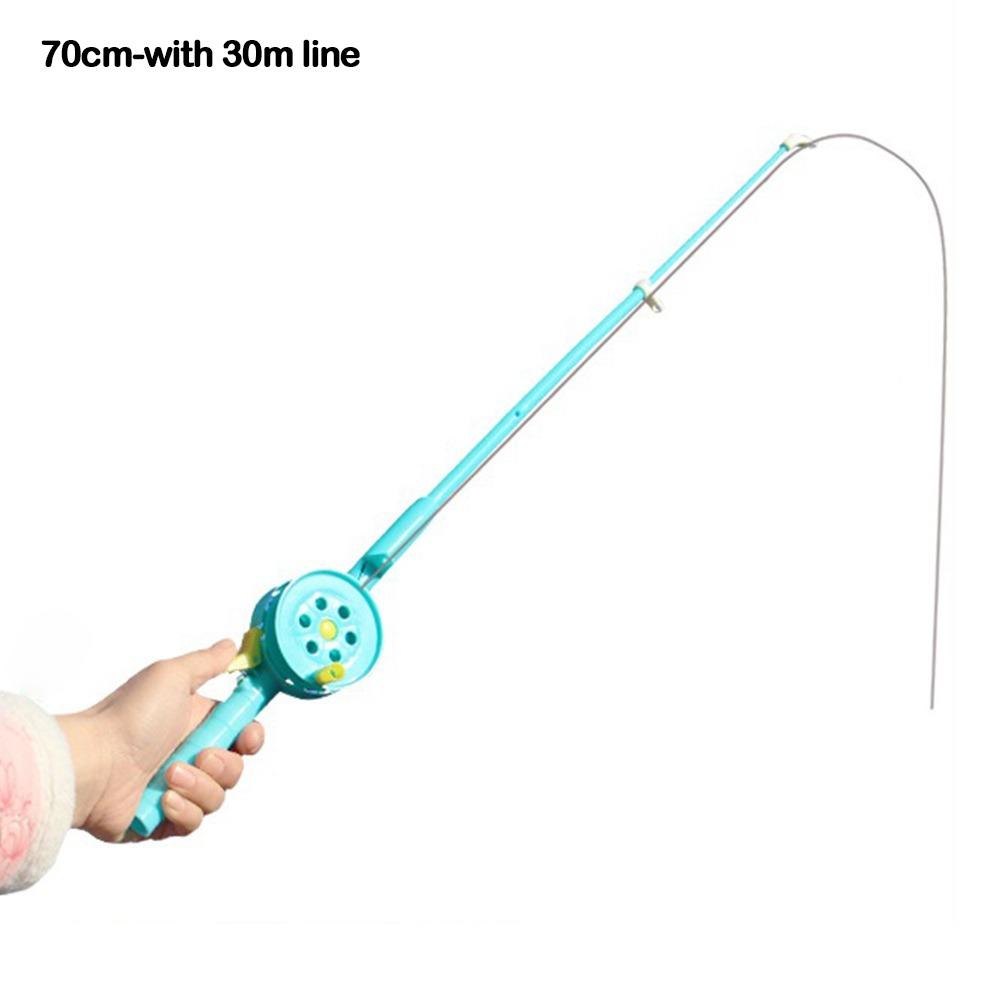 Kunststoff Mini Eisfischen Rute Anfänger Kinder See Teich Fluss Angelrolle Rute 35/40/75/80cm