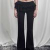 Low Waist Apron Skirt Flared Pants Ice Silk Bell-bottom Trousers Casual Pants for Women  Ladies