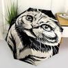 1pc Curious Cat Automatic Opening and Closing Umbrella, Lightweight 3-Fold, With Cute Cartoon Characters, Suitable for Home, Outdoor and Daily Use, Li