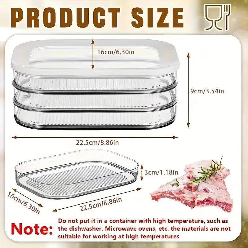 Meat Container For Fridge Bacon Lunch Meat Container For Refrigerator Meal Prep Containers Stackable Food Storage Boxes With Lid
