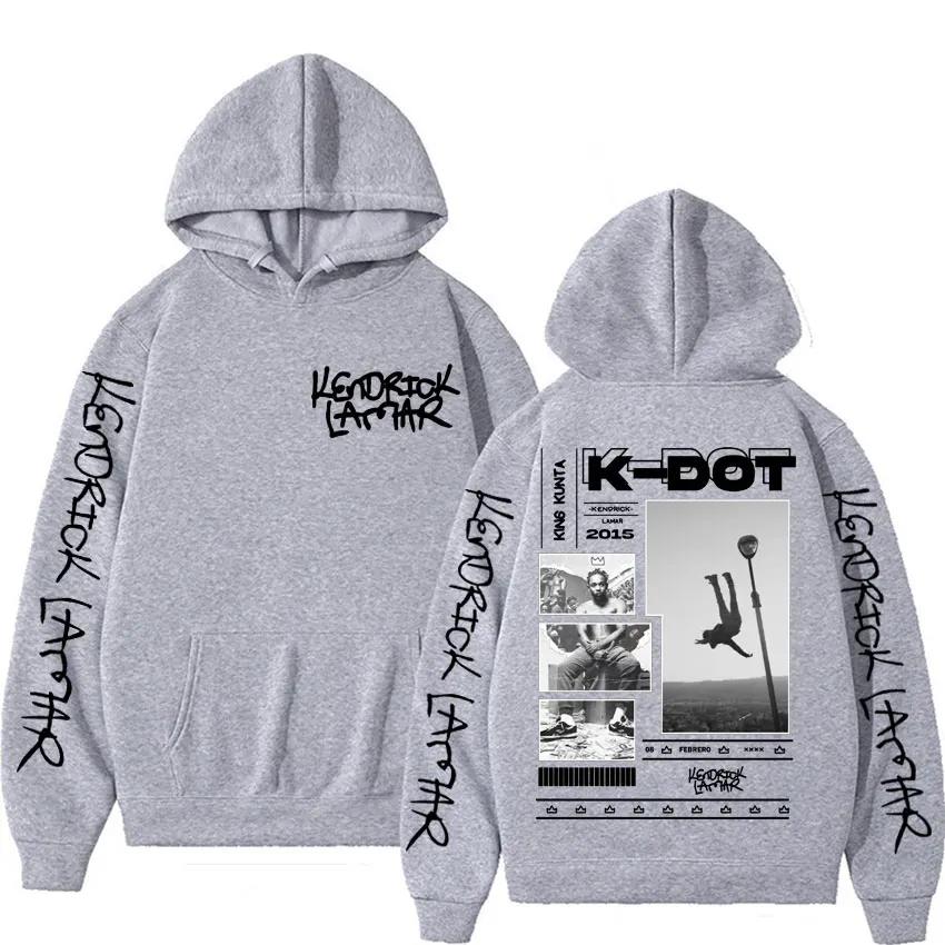 Rapper Kendrick Lamar King Kunta Cover Hoodies Mens Clothing Harajuku Vintage Gothic Sweatshirt Unisex Casual Fleece Cozy Hooded