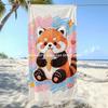 Kawaii Red Panda Ice Cream Beach Towel Patterned Sunscreen And Windproof Suitable For Swimming Pool Camping Travel
