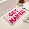 Bibabala Get-Naked Bath Mat, Cute Bathroom Rugs, Non Slip Absorbent Pink Bath Rug, Funny Bathroom Decor, Bathtub Decor Mats,Washable Shower Rug for