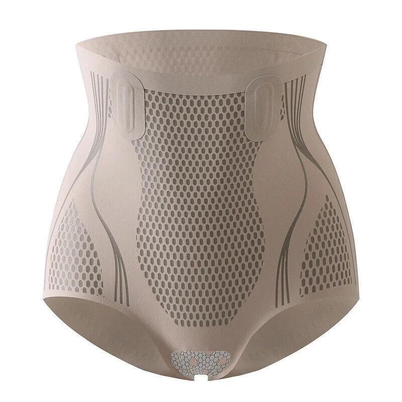 1 X Ice Silk Shapewear Panty High Waisted Tummy Tucking & Hip Lifting Fiber Repair Shaping Panty Postpartum Girdle Body Panty