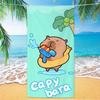 Cute Cartoon Capybara Beach Towel with Water Gun Microfiber Quick Dry Flat Print Large Bath Towel for Summer Pool Kids Gift