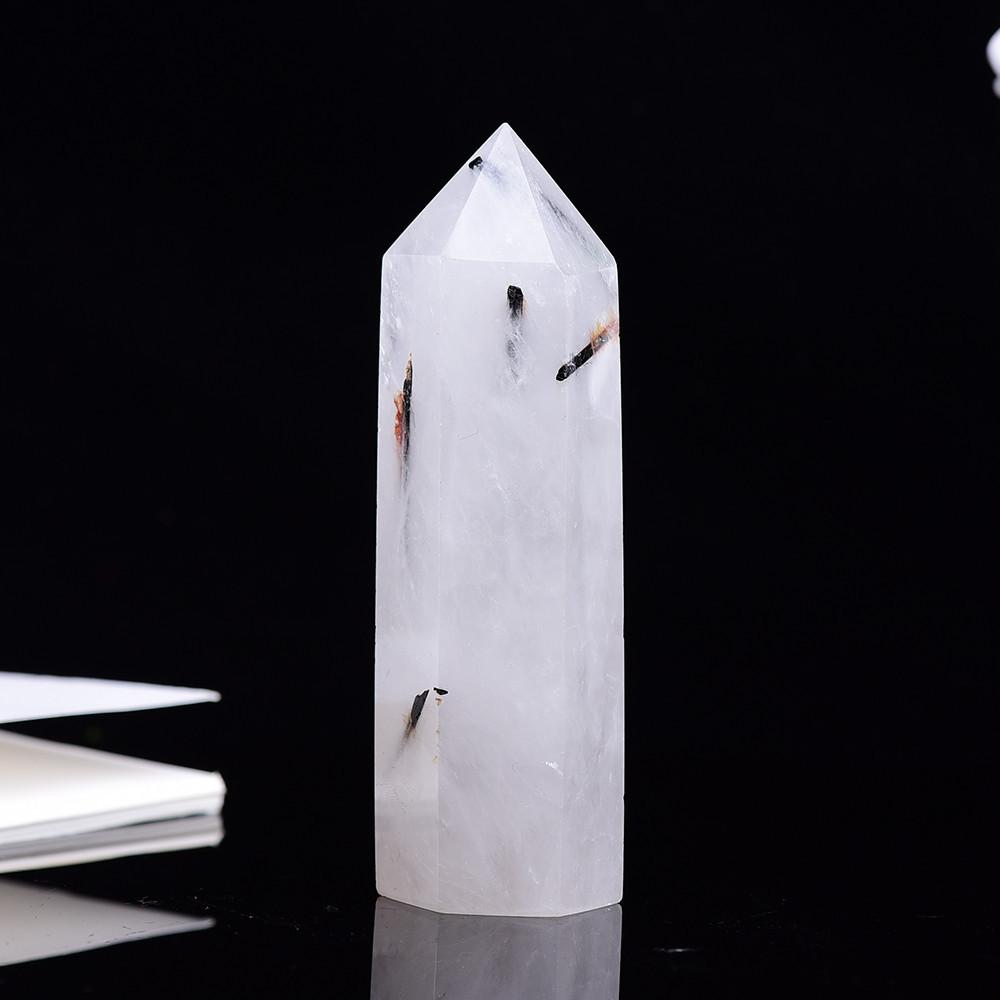 Unique Natural Black Tourmaline Crystal Obelisk Quartz Point Healing Decor Perfect For Spiritual Growth