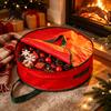 Reinforced Handle Carrying Bag Round Garland Storage with Handles, Waterproof PE Fabric Protective for Wreaths Dustproof Organizer, Zipper Closure