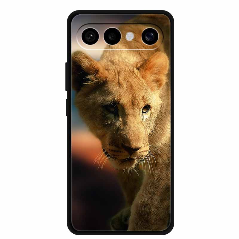 For Vivo S50 Pro Mini Case Lovely Lion Black Bumper Soft Silicone Coque for Vivo S 50 Pro Mini 6.31" Cover TPU Protector Funda