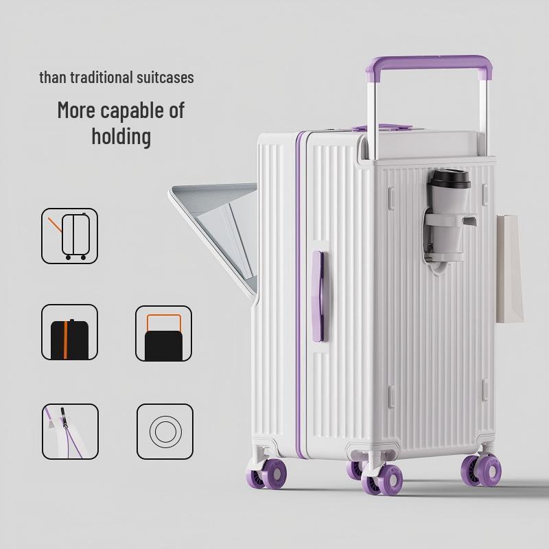 OEING Front-Opening Shock-Absorbing Suitcase