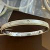 New Vintage 100% Pure 925 Sterling Silver Bangle Frosted Pave Aaa Zirconia Border Carving Bracelet For Women Luxury Fine Jewelry