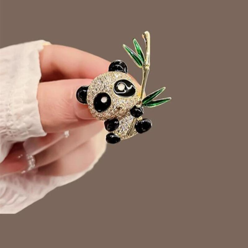 Chinese Style Animal Panda Brooch Alloy Women's Jewelry Valentine's Day Birthday Gift Practical Clothing Backpack