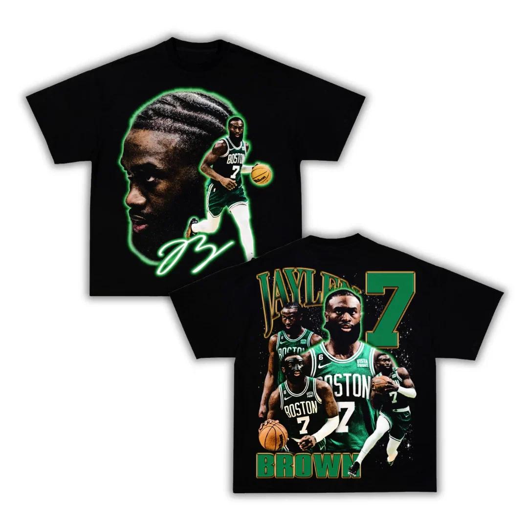 

Jaylen Brown Vintage Boxy Tee Shirt oversized t-shirt streetwear y2k L