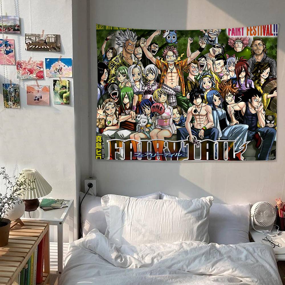 Fairy Tail Anime Chart Tapestry Art Science Fiction Room Home Decor Cheap Hippie Wall Hanging