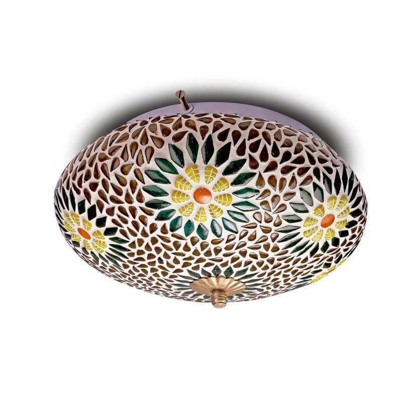 Handcrafted Decorative Glass Mosaic Table Lamp for Home Décor | Multicolour