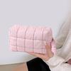 Cotton Makeup Bag Zipper Closure Large Capacity Cosmetic Pouch Cotton Check Lining Small Items Makeup Case