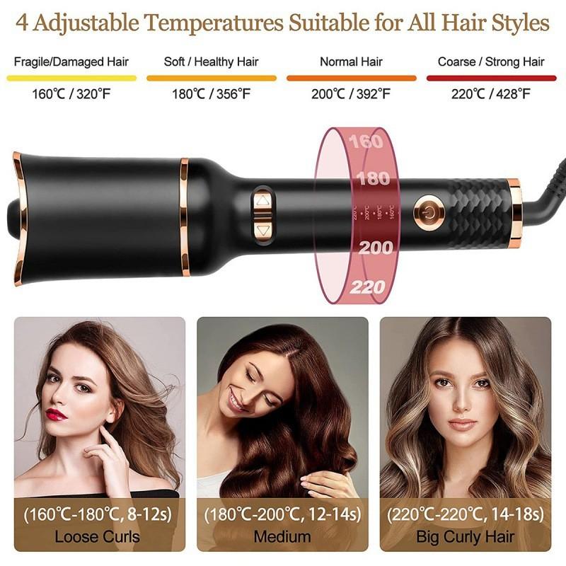 Electric Automatic Curler For Gorgeous Rose Curls With Ionic Technology And 10 Heat Settings For All Hair Types
