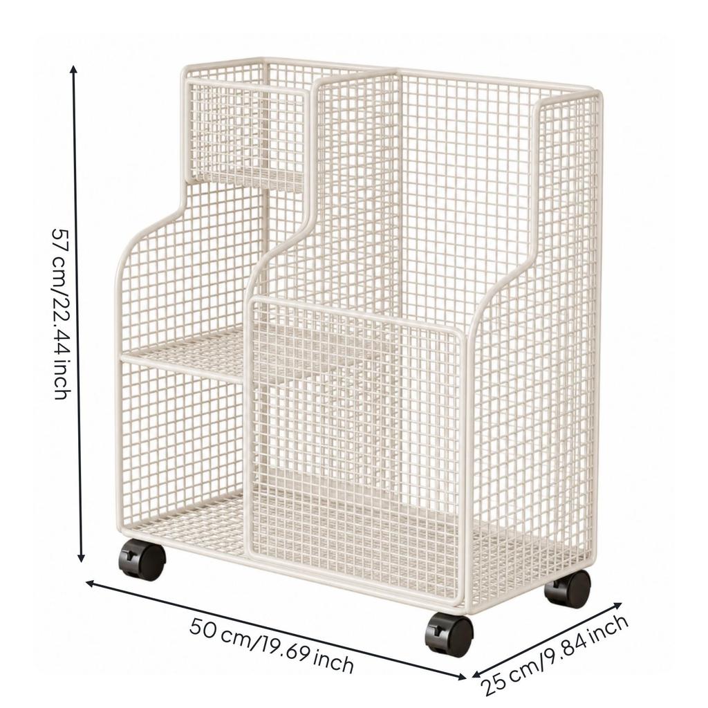 Wire Storage Rack with Wheels Spacious Basket Long-Lasting