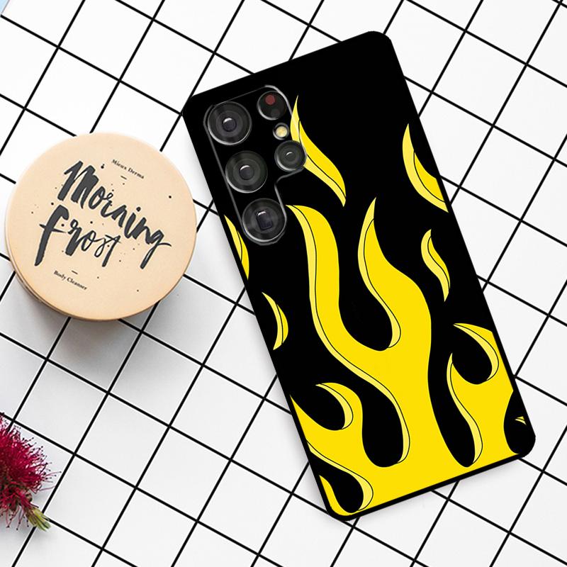 Flame Painted Fire Pattern Case For Samsung Galaxy S21 S22 S23 S24 S25 Ultra S9 S10 S25 Plus S24 FE S20 FE Phone Cover