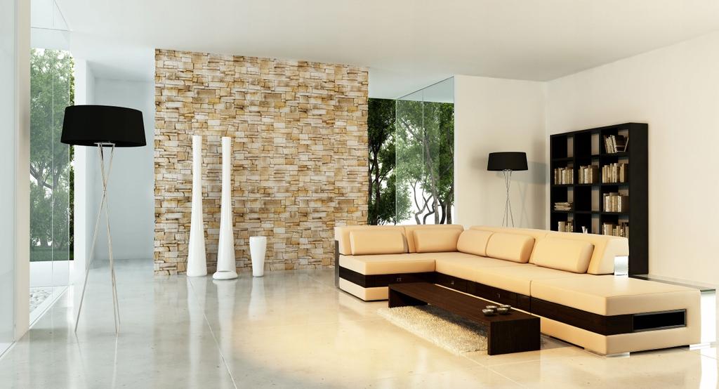 Placă decorativă de gips pentru perete 20-34x9,3cm 0,51m2 Bej imitație piatră