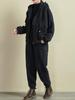 Y2K Fashion Women Autumn Winter 2 Piece Set Fleece Casual Hooded Sweatshirt Elegant Loose Thickened Sport Suit New Clothes