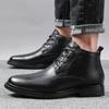 Fashion 2024 Genuine Leather Men Boots Men Winter All-match Motorcycle Boots Stylish New Male Comfortable Outdoor Shoe