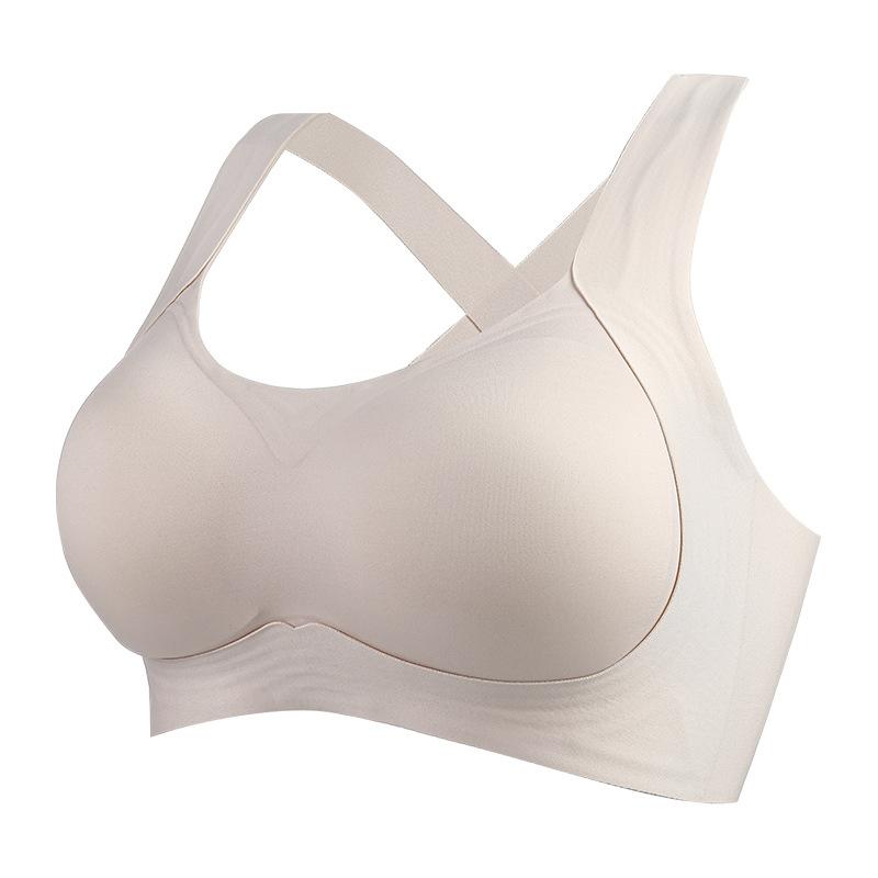 Medium Impact Seamless Sports Bra for Small Bust, Push Up Lift Integrated Crisscross Beautiful Back Side Support Anti-Sagging Wireless Lingerie