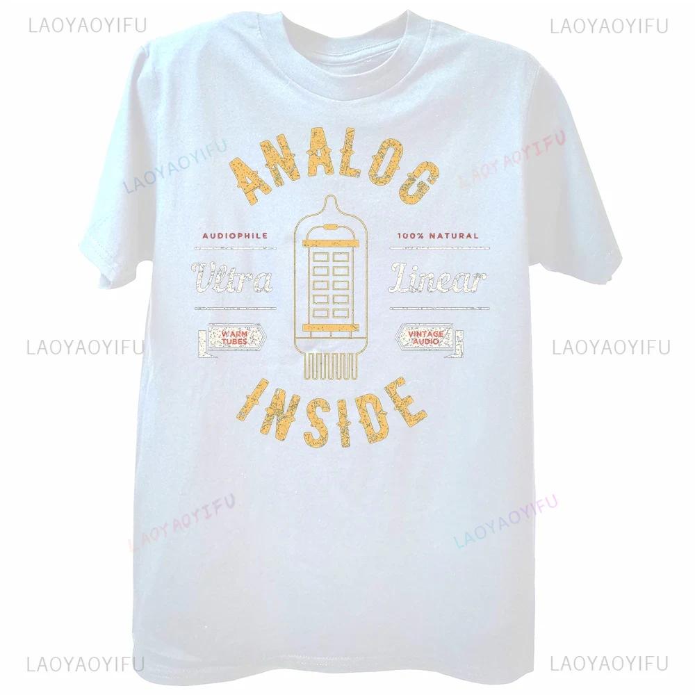 Funny Analog Vacuum Tube Audiophile Sound Retro Music Lover Casual T Shirt for Men Bass  Rock Music Streetwear Men  Top Clothes