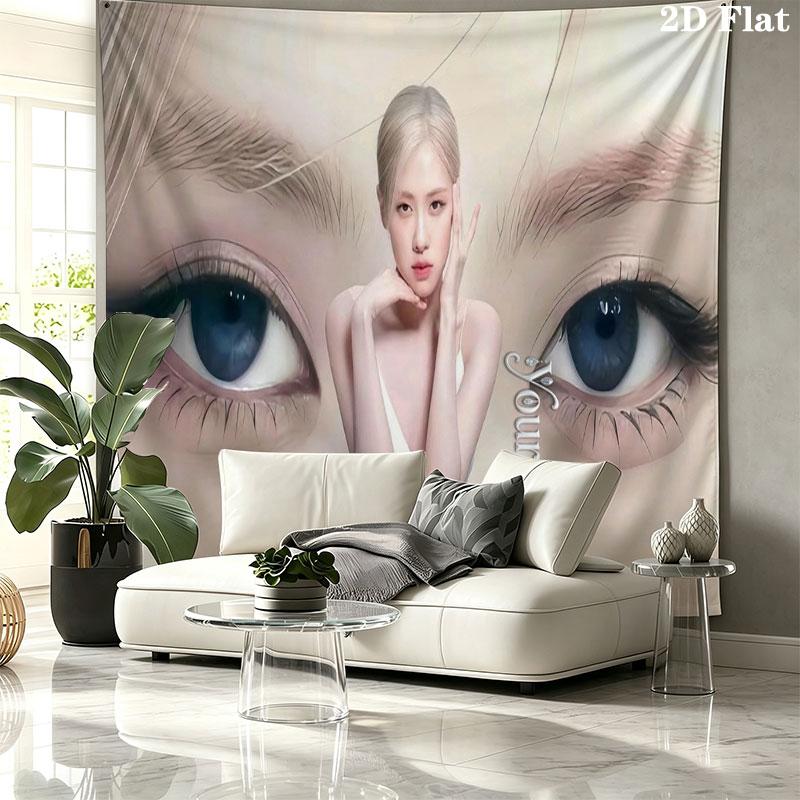 Blackpink Custom Name Wall Tapestry Aesthetic Wall Hanging Printed Fabric Blanket Decorative Tapestries for Bedroom Living Room Home Decor