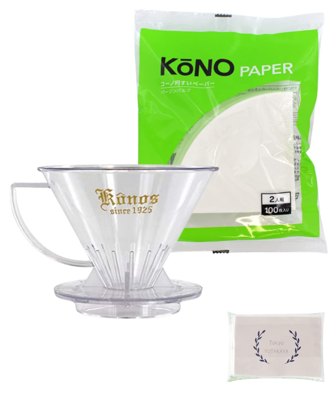 

Кофейная воронка KONO Style Набор кофейных фильтров Оригинальные бумажные полотенца MDK-21, MD-25 (На 1-2 персоны) (8 листов, 4-слойные)