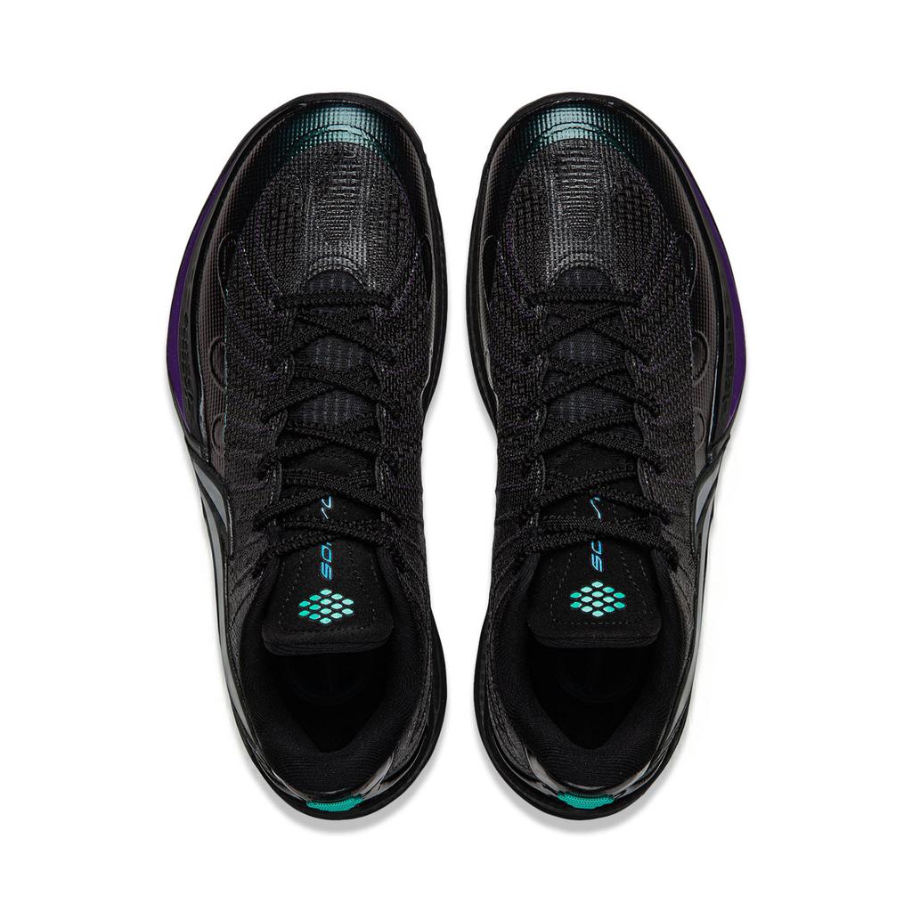 Li Ning Sonic 14 Cushioning Slip Resistant Breathable Rebound Grip Low top Basketball Shoes Men's Black ABAW015-7