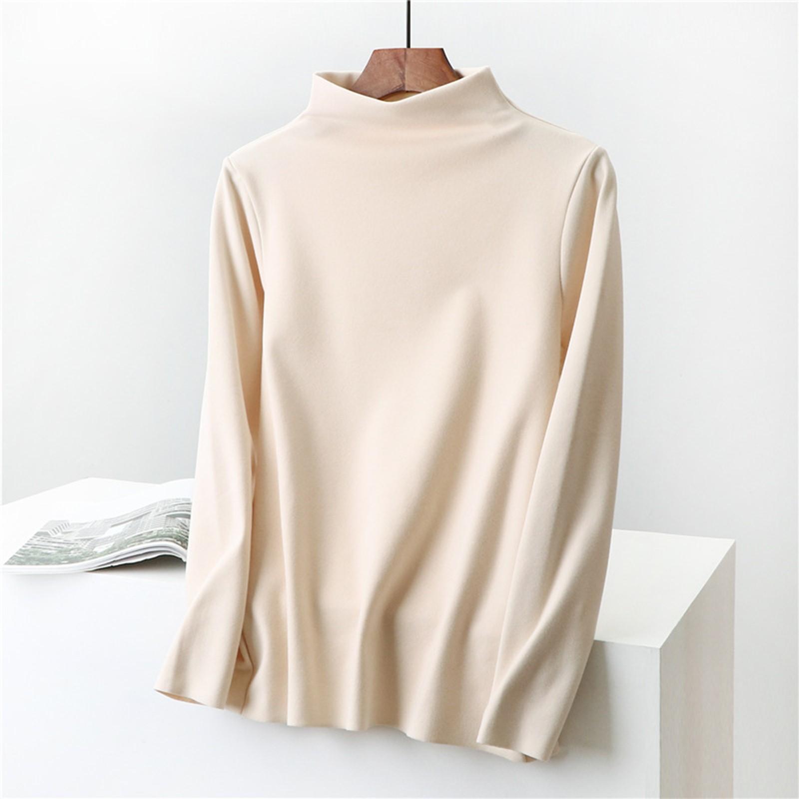 

Женский модный однотонный флисовый утолщенный топ с длинными рукавами M