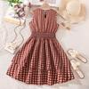 Summer/Spring 2026 Retro Japanese Style Plaid Polka Dot Sleeveless Girls' Sweet Princess Dress