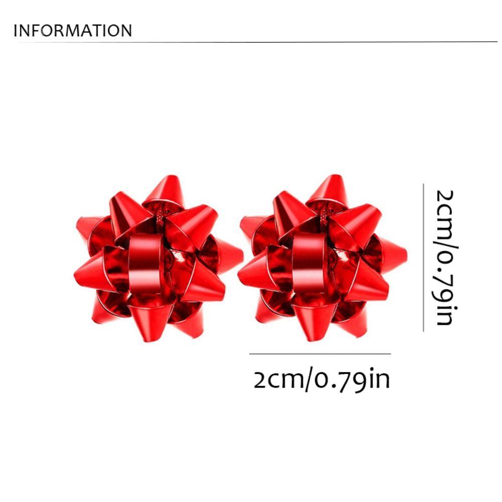 Star Ribbon Merry Christmas Earrings Snowflake Wrap Bow Stud Earrings  Girls