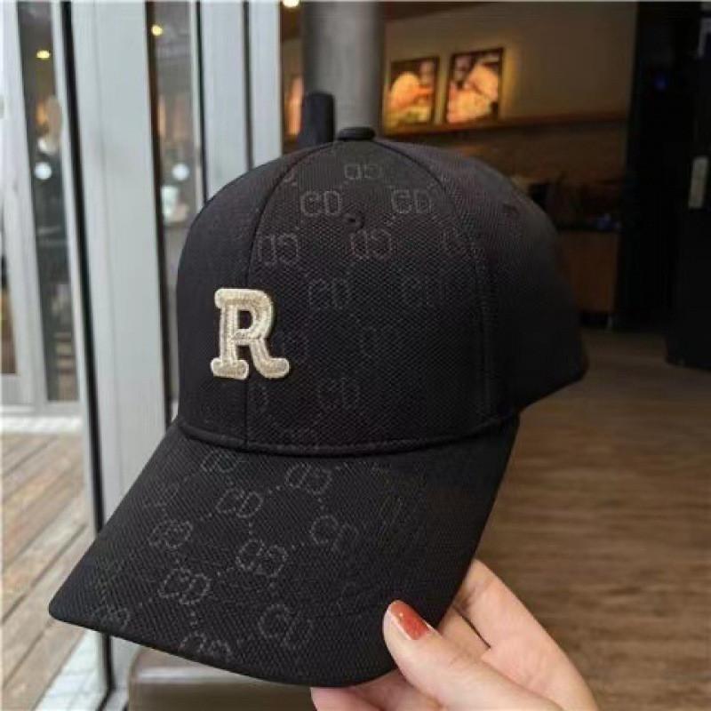 Baseball Cap With Embroidered R Letter For Outdoor Sun Protection Casual Wear