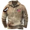 Felpa con cappuccio da uomo USA. Grafica con bandiera Top vintage Felpa con cappuccio da uomo Abiti oversize Pullover Felpa con cappuccio ampia da strada casual