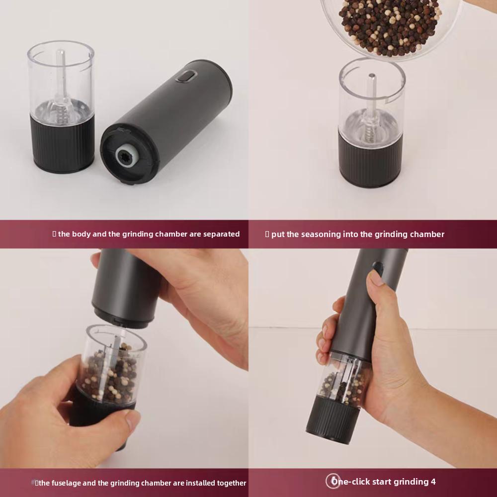 Adjustable Coarseness Electric Salt Grinder Large Capacity Spice Mill Kitchen Tool