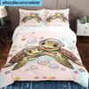 Underwater Two Sea Turtles 3pcs Bedding,Including 1pc Duvet Cover And 2pcs Pillowcases Perfect for Christmas,Ideal for Bedroom, Dormitory