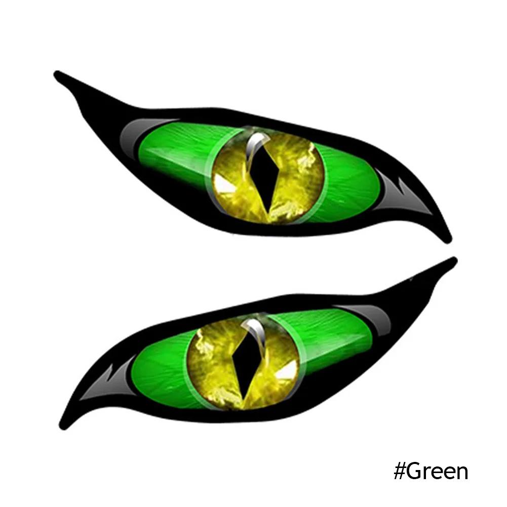 2PCS 13cm X 9.5cm for Evil Yellow Eyes RV Motorcycle Car Stickers Occlusion Scratch Waterproof Windshield VAN Anime Decal