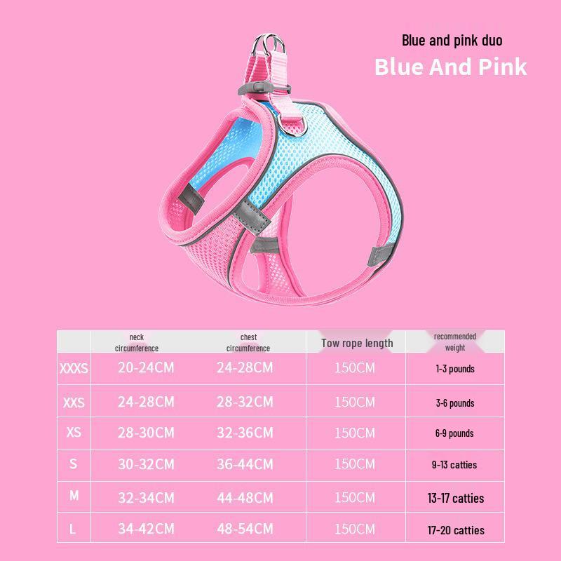 Reflective Vest-Style Pet Harness and Leash Combo