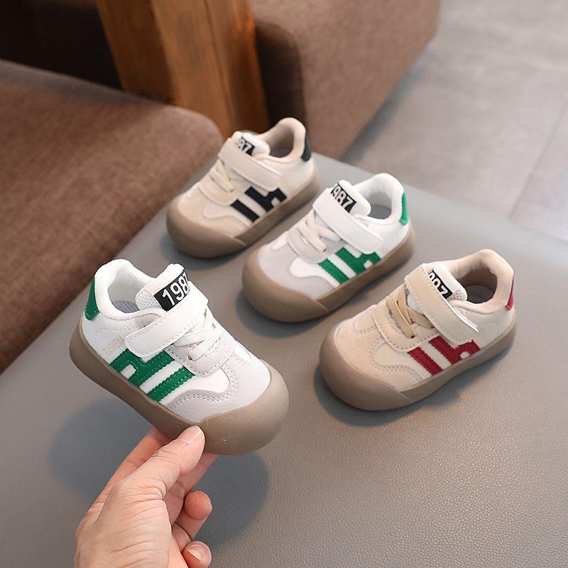 2024 Spring Kids' German Training Shoes: Boys' Sports & Girls' Casual White Sneakers, Soft Sole Baby Forrest Gump Shoes